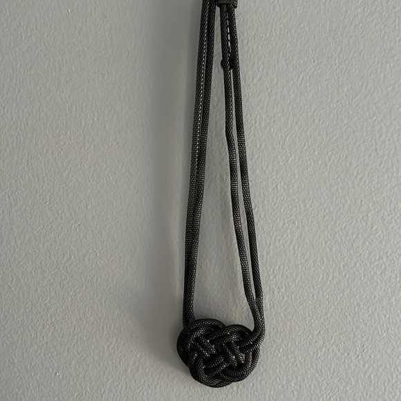 Dark Silver Crossed Necklace - Picture 4 of 4